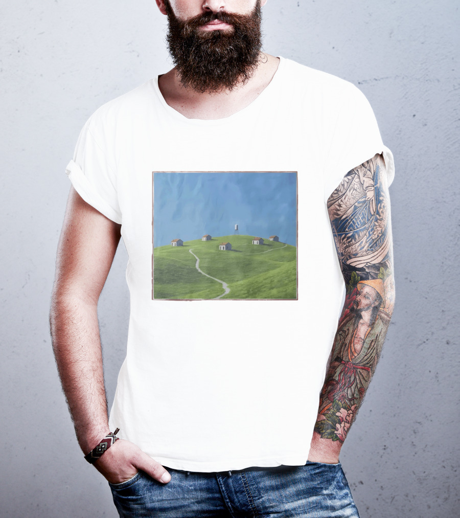 I Would Rather Be Here Btw Backrooms Level 94 Green Hills And Houses T-Shirt