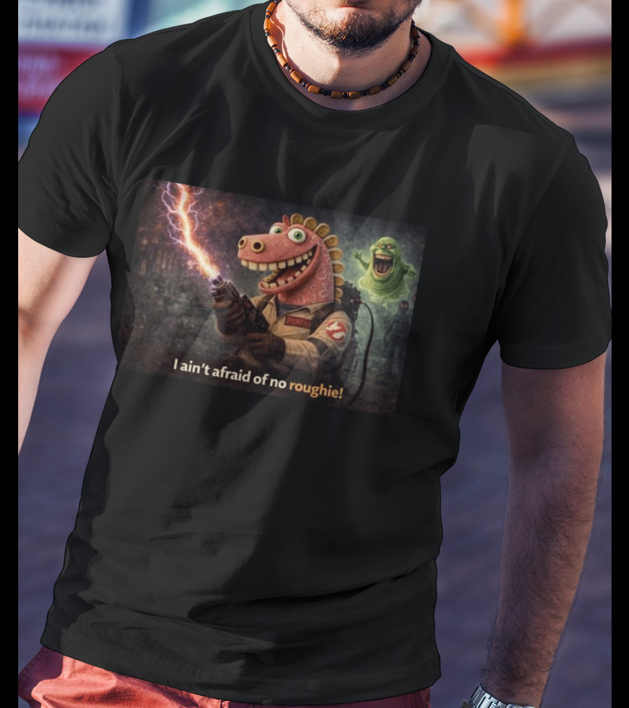 Brainrot Zombie I Ain't Afraid Of No Roughie Ghostbuster Parody With Cartoon Characters T-Shirt