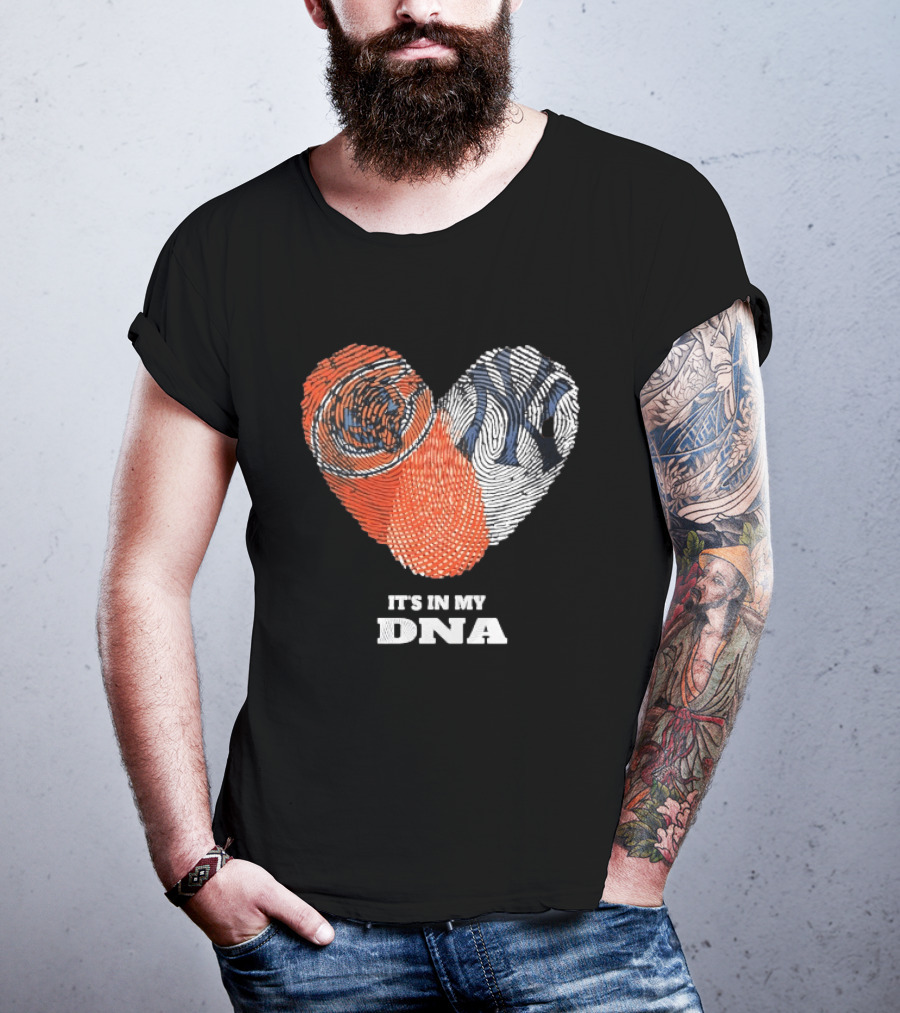 It's In My DNA New York Yankees Baseball Fingerprint Heart T-Shirt