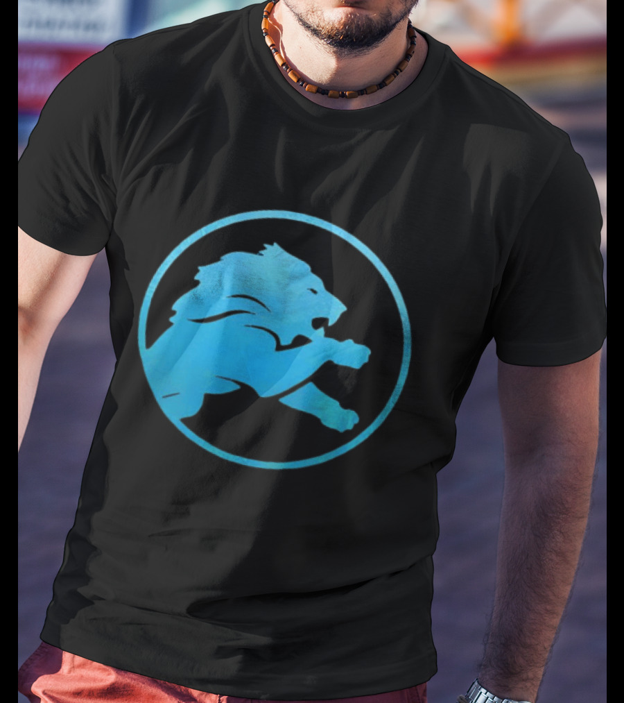 Detroit Lions Roaring Blue Iconic Circle T-Shirt