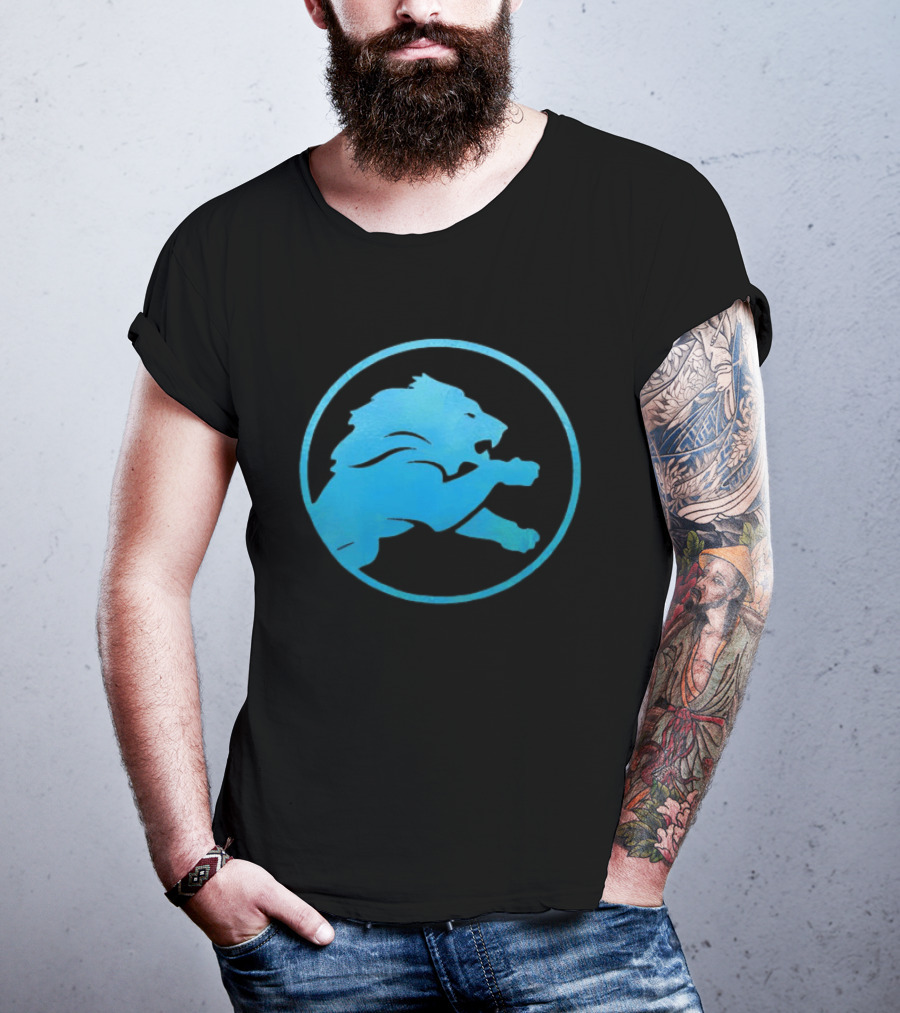 Detroit Lions Roaring Blue Iconic Circle T-Shirt