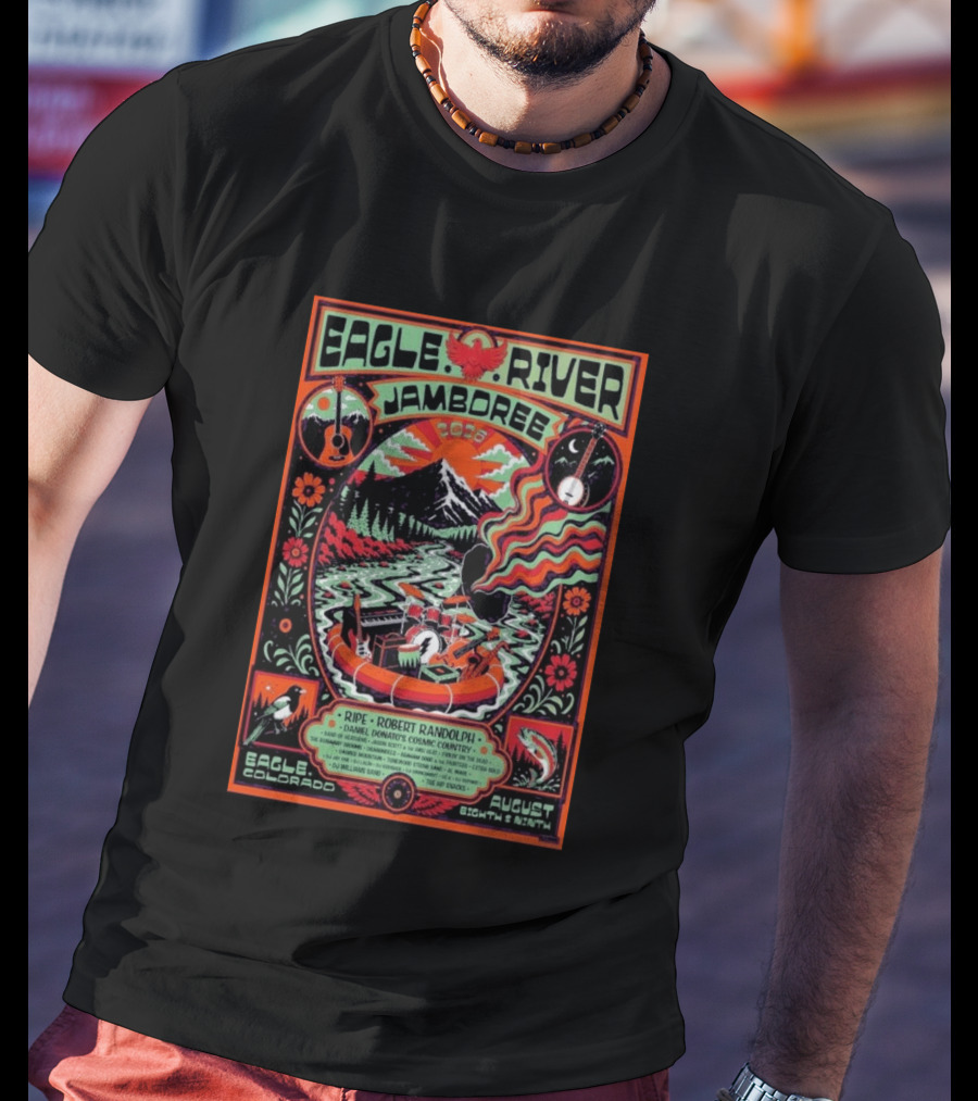 Eagle River Jamboree 2026 In Eagle Colorado August 8th And 9th Featuring Ripe Robert Randolph And Daniel Donato's Cosmic Country T-Shirt