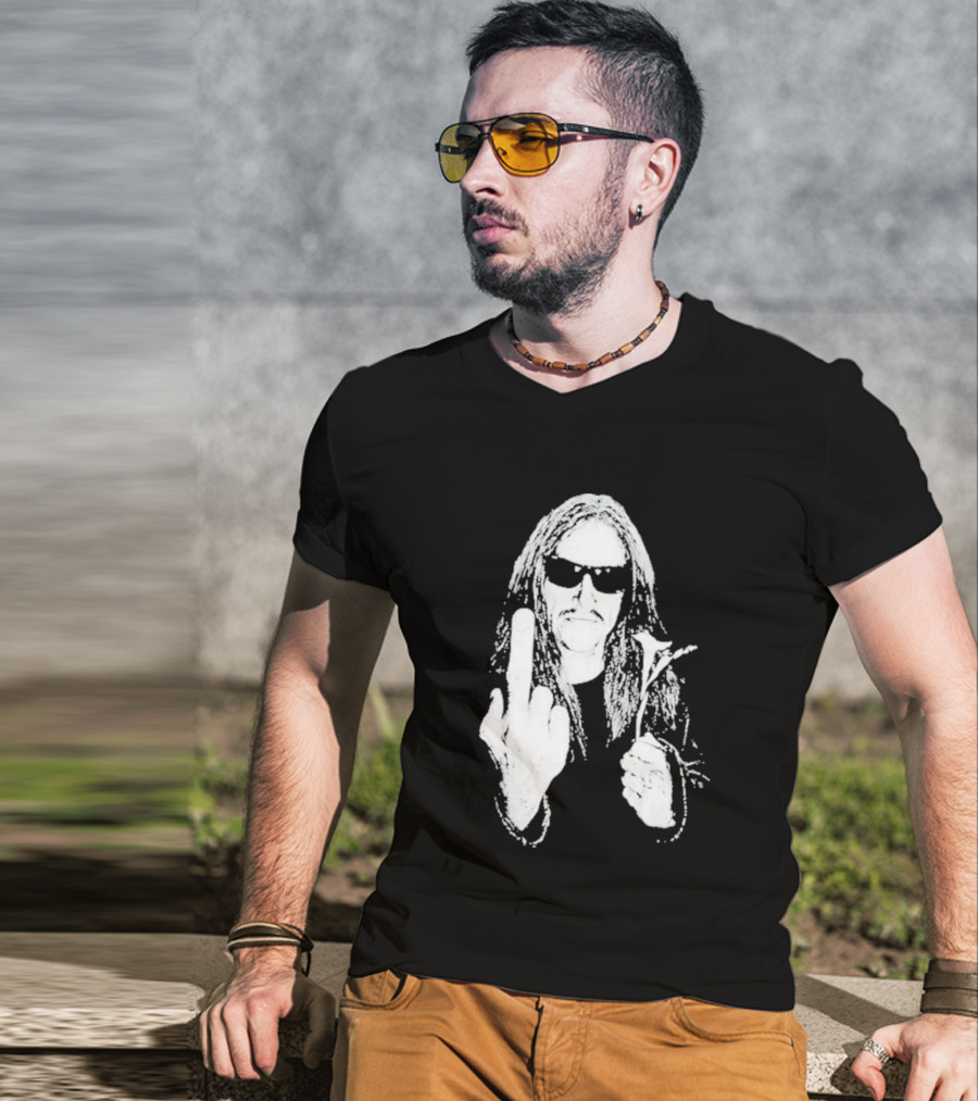 Lemmy Kilmister Middle Finger Flower Motorhead T-Shirt