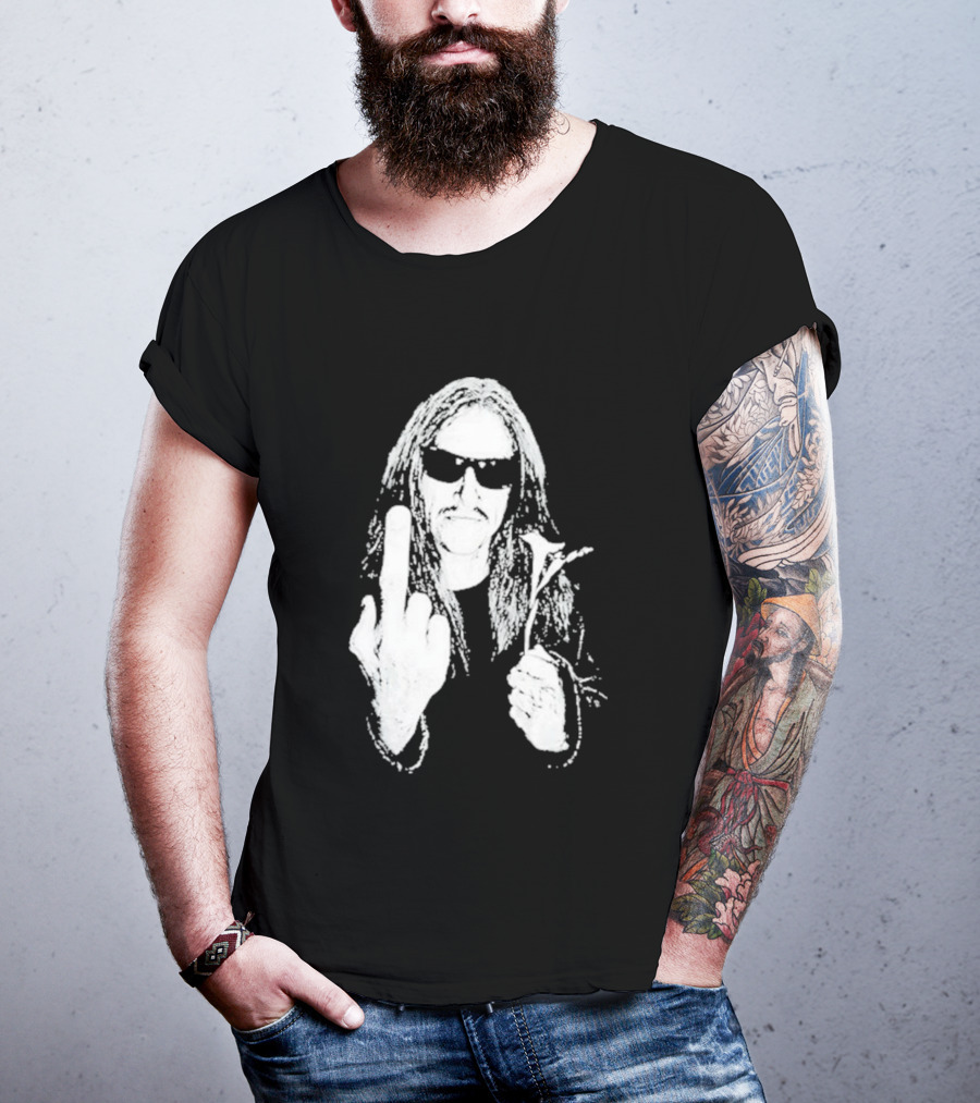 Lemmy Kilmister Middle Finger Flower Motorhead T-Shirt