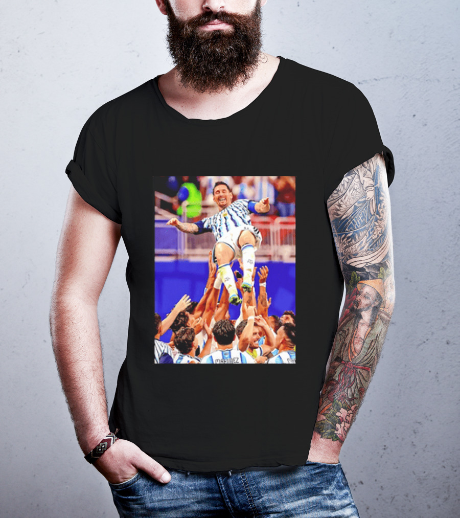 Lionel Messi Argentina Victory Celebration Team Lift T-Shirt
