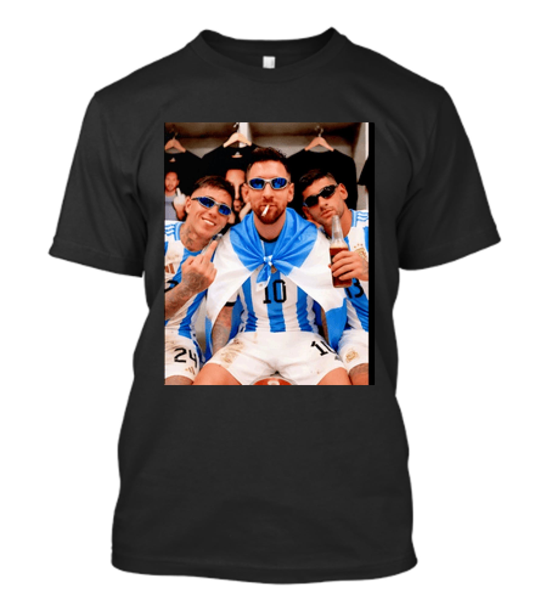 Argentina National Team Lionel Messi Enzo Fernandez Cristian Romero Celebration T-Shirt