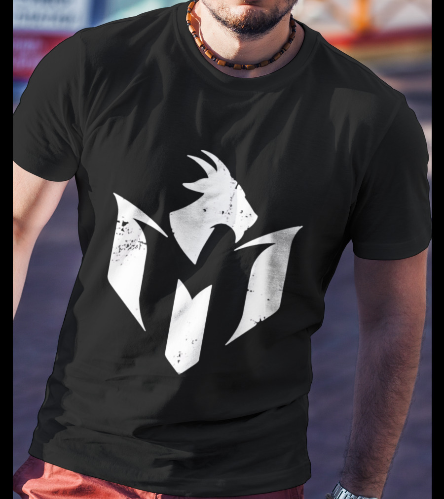 GOAT White Distressed Minimalist Athletic T-Shirt