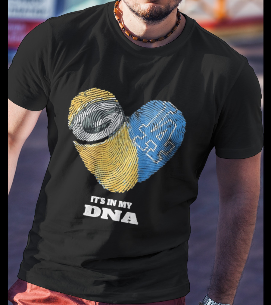 Green Bay Packers Los Angeles Dodgers It's In My DNA Fingerprint Heart T-Shirt