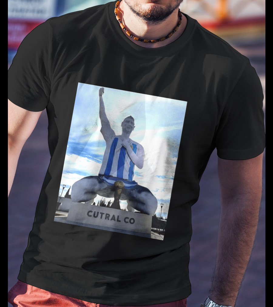 Messi Argentina Sculpture Cutral Co Legendary Statue Victory Celebration T-Shirt