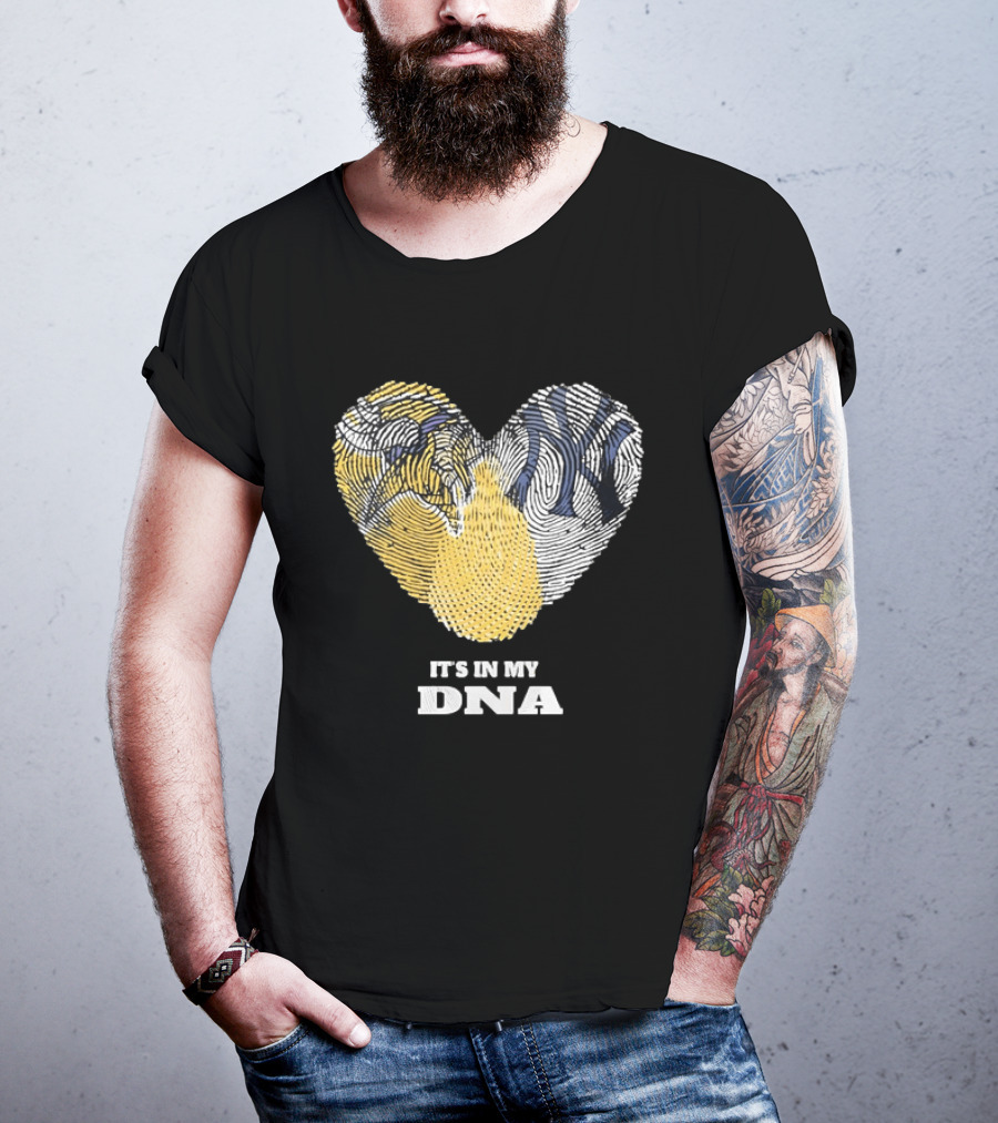 New York Yankees Heart It's In My DNA Fingerprint T-Shirt