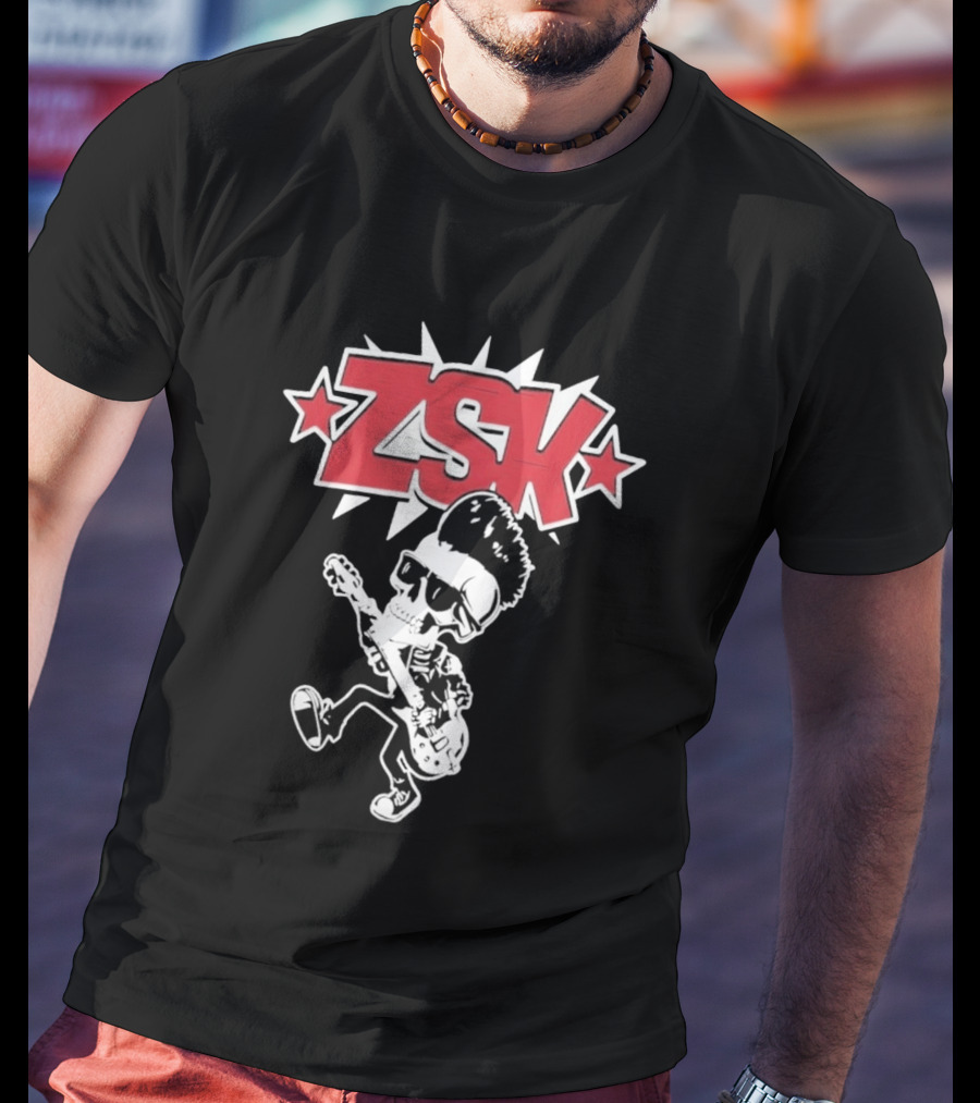 ZSK Die Sind Okay Tour Skeleton Guitar Punk Rock T-Shirt