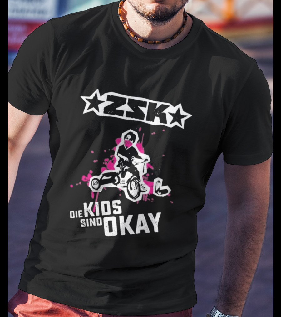 ZSK Die Kids Sind Okay Star Design Pink Splash T-Shirt