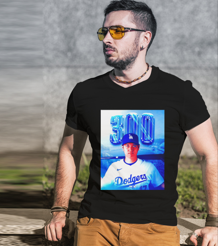 Shohei Ohtani 300 Home Runs Milestone Los Angeles Dodgers T-Shirt