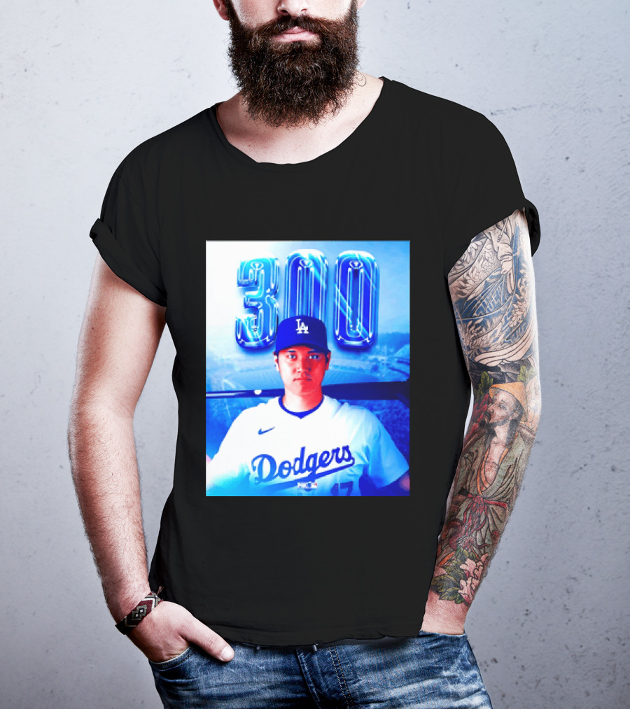 Shohei Ohtani 300 Home Runs Milestone Los Angeles Dodgers T-Shirt