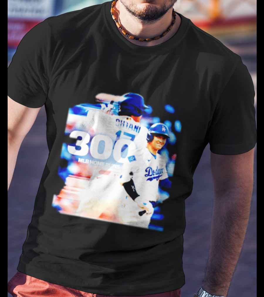 Shohei Ohtani 300 MLB Home Runs Los Angeles Dodgers Milestone Celebration T-Shirt