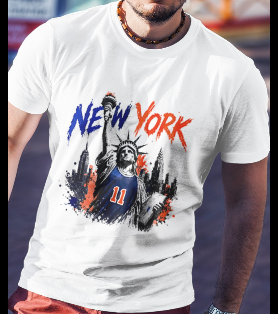 New York Statue Of Liberty Knicks Jersey City Skyline 11 T-Shirt
