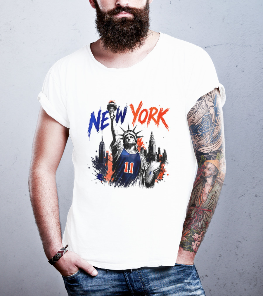 New York Statue Of Liberty Knicks Jersey City Skyline 11 T-Shirt