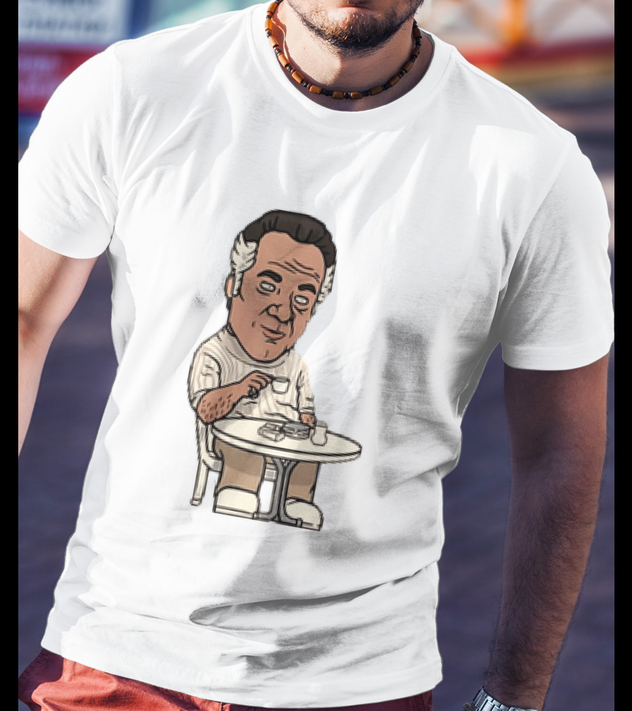 Sopranos Paulie Walnuts Gualtieri Commendatori Bongiorno Character Sitting T-Shirt
