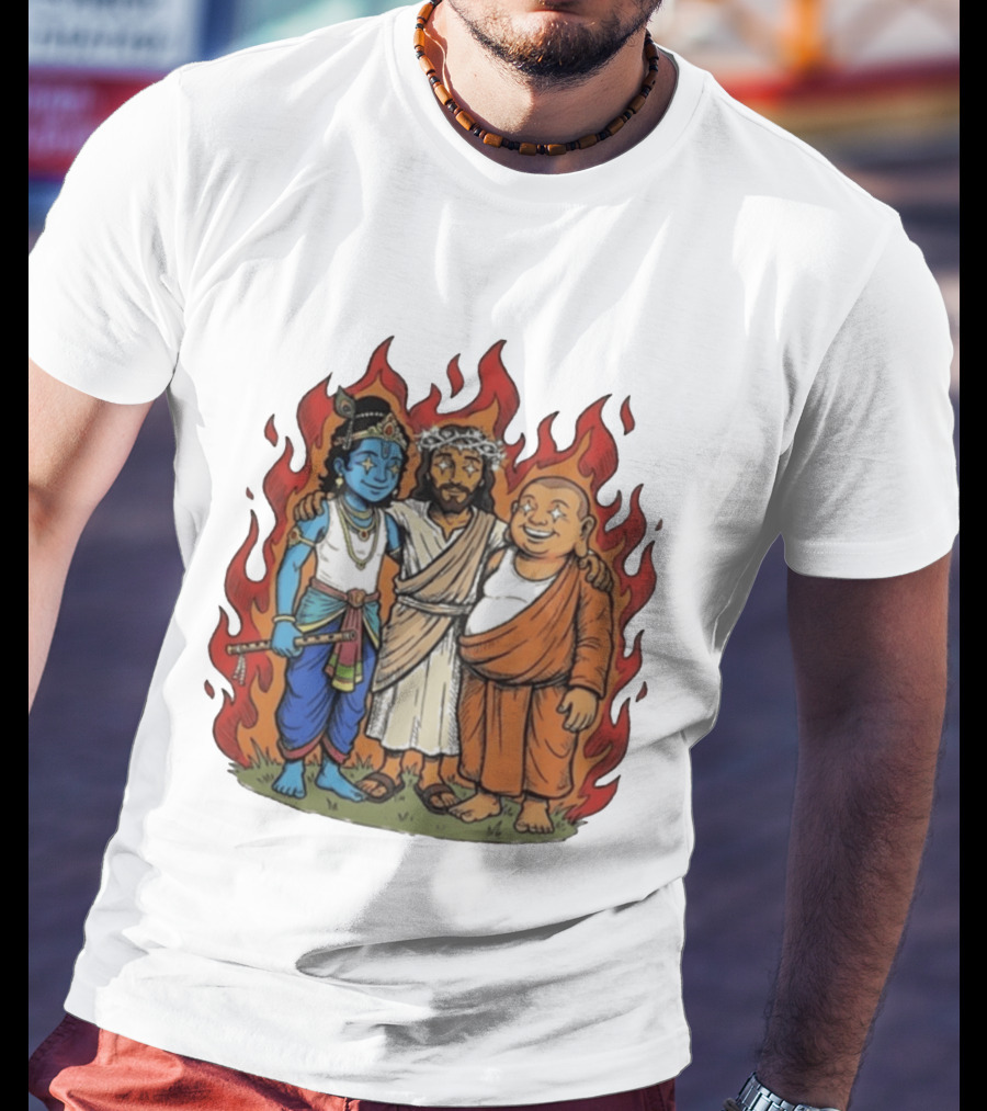 You Cannot Treat People Like Garbage Krishna Jesus Buddha Friendship T-Shirt