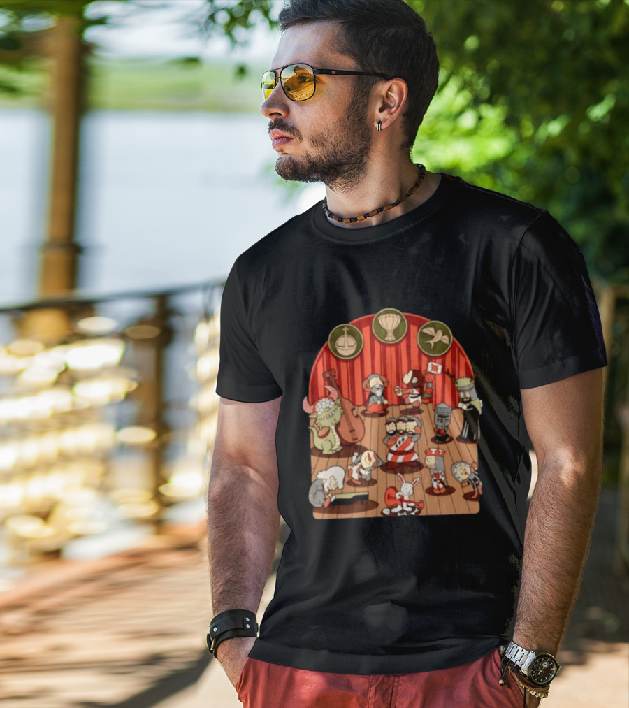 British Comedy Cartoon Characters Dancing On Stage T-Shirt