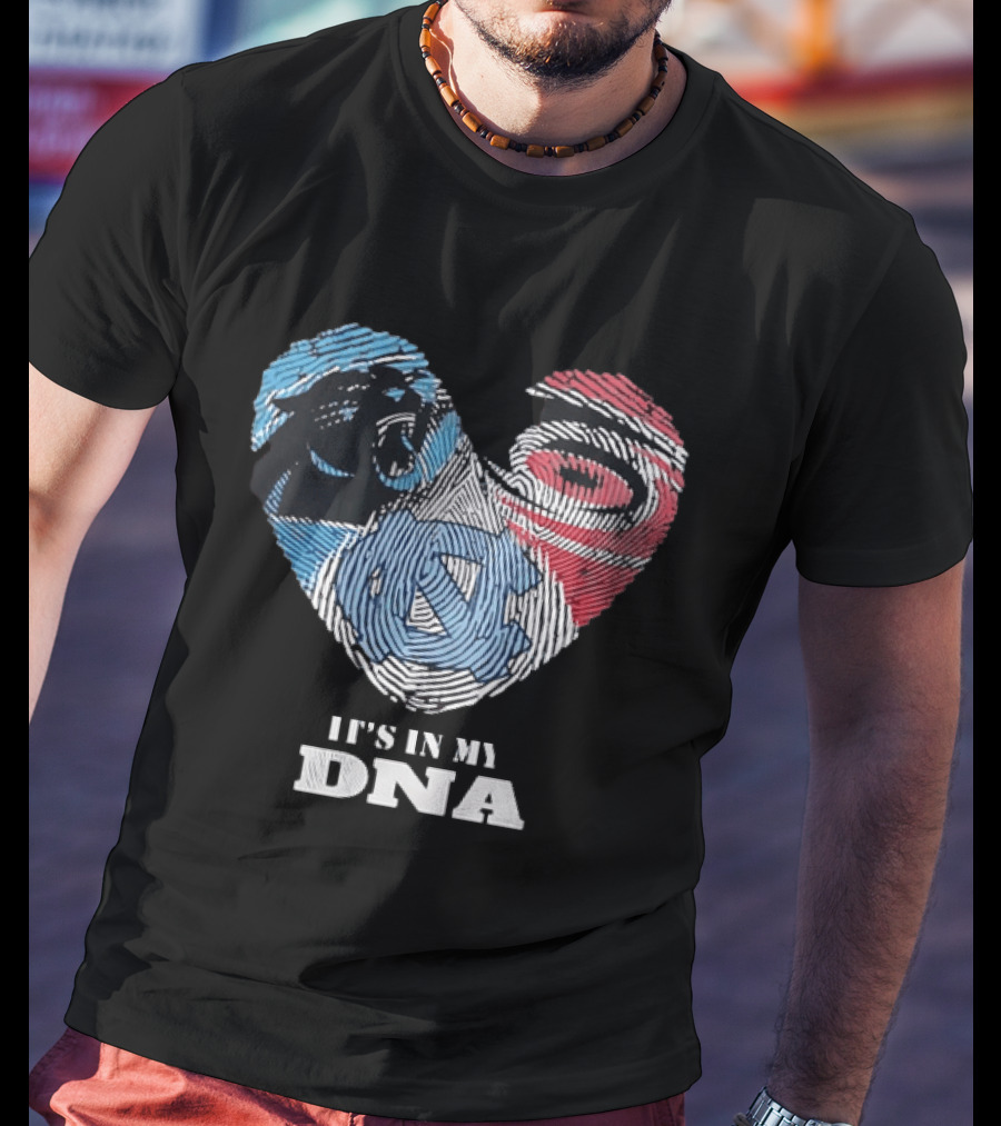 Carolina Panthers UNC Tar Heels Heart It's In My DNA T-Shirt