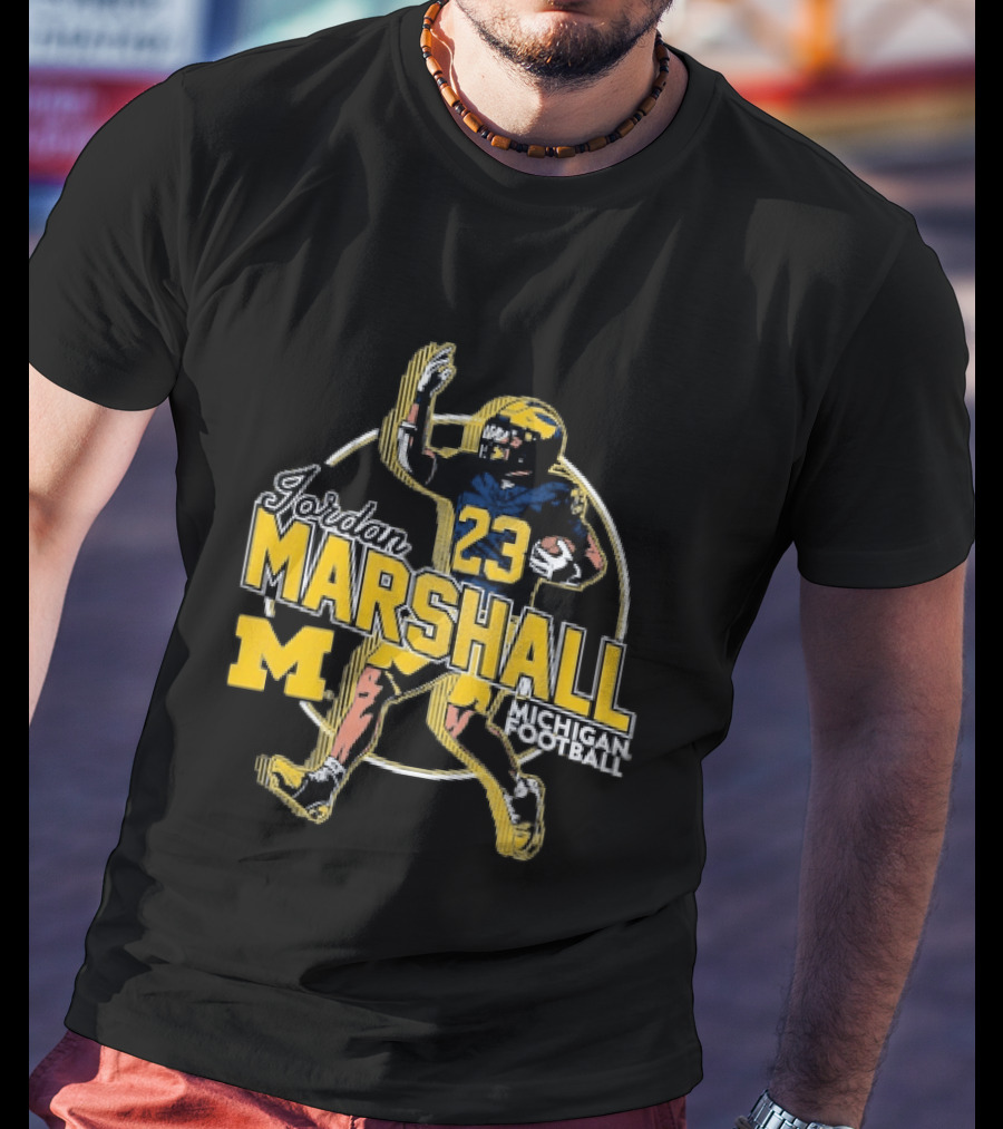 Jordan Marshall 23 Michigan Wolverines Football M T-Shirt