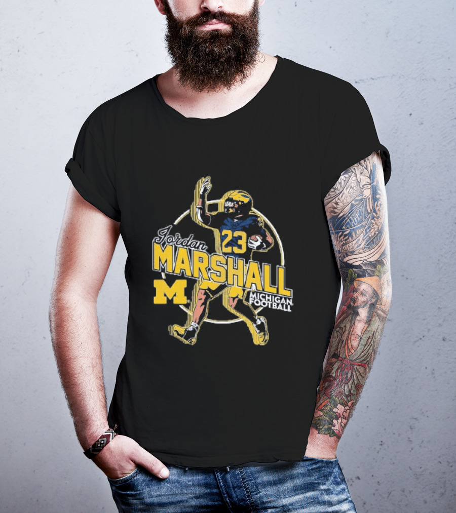 Jordan Marshall 23 Michigan Wolverines Football M T-Shirt