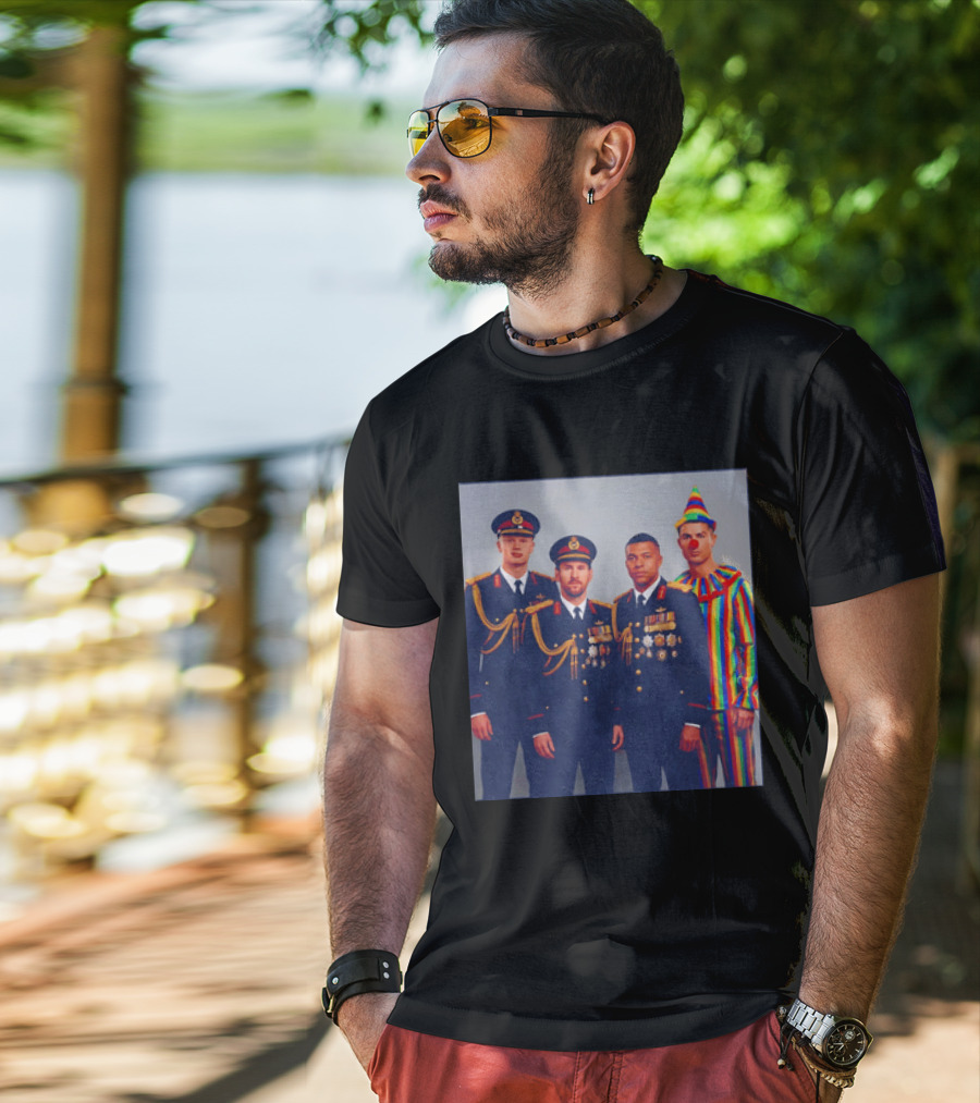 Mbappe Messy Ronaldo Haaland In Uniforms And Clown Outfit T-Shirt