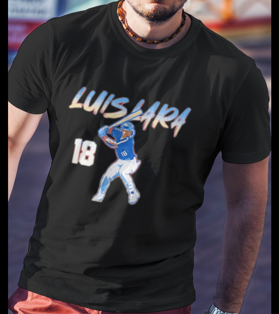 Luis Lara 18 Milwaukee Brewers Slugger Swing T-Shirt
