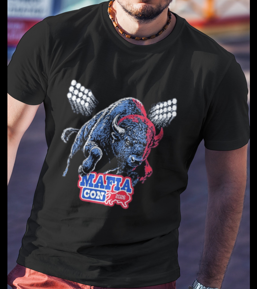 Mafia Con 2026 Buffalo Bills Bison Stadium Lights T-Shirt