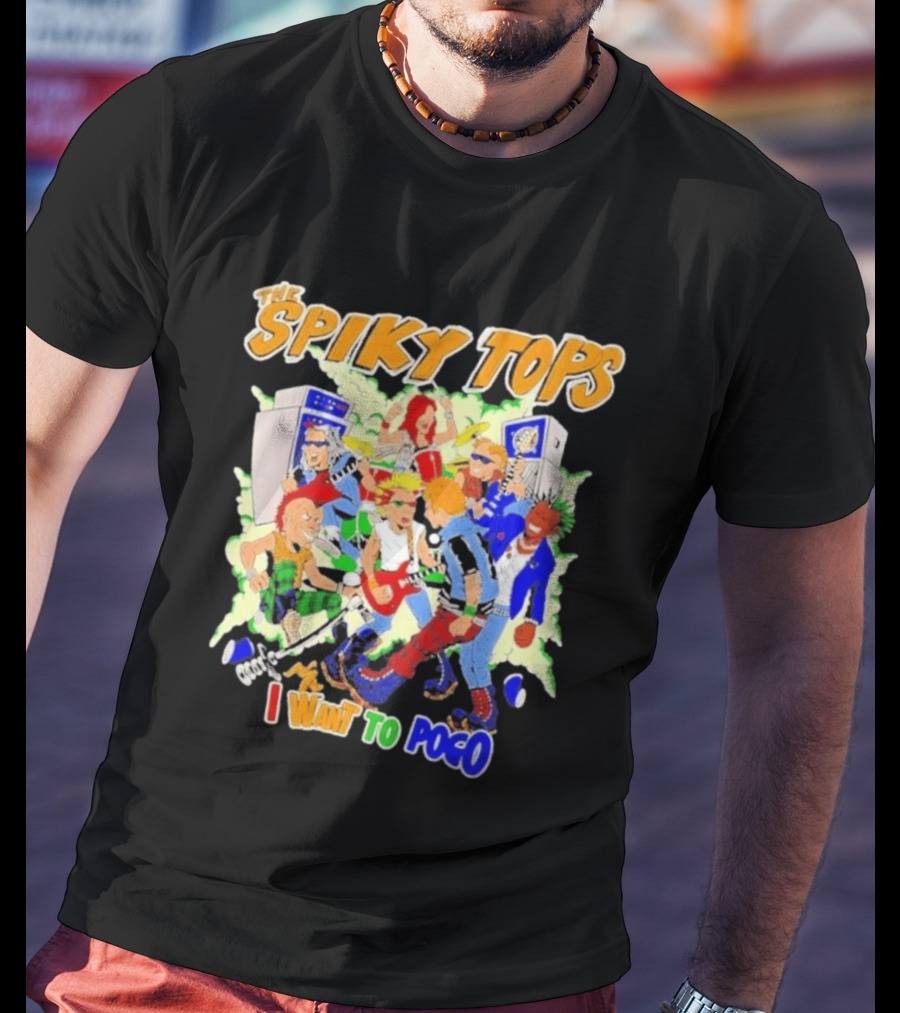 The Spiky Tops I Want To Pogo Punk Rock Music Band Comic T-Shirt