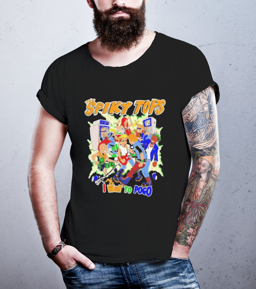 The Spiky Tops I Want To Pogo Punk Rock Music Band Comic T-Shirt