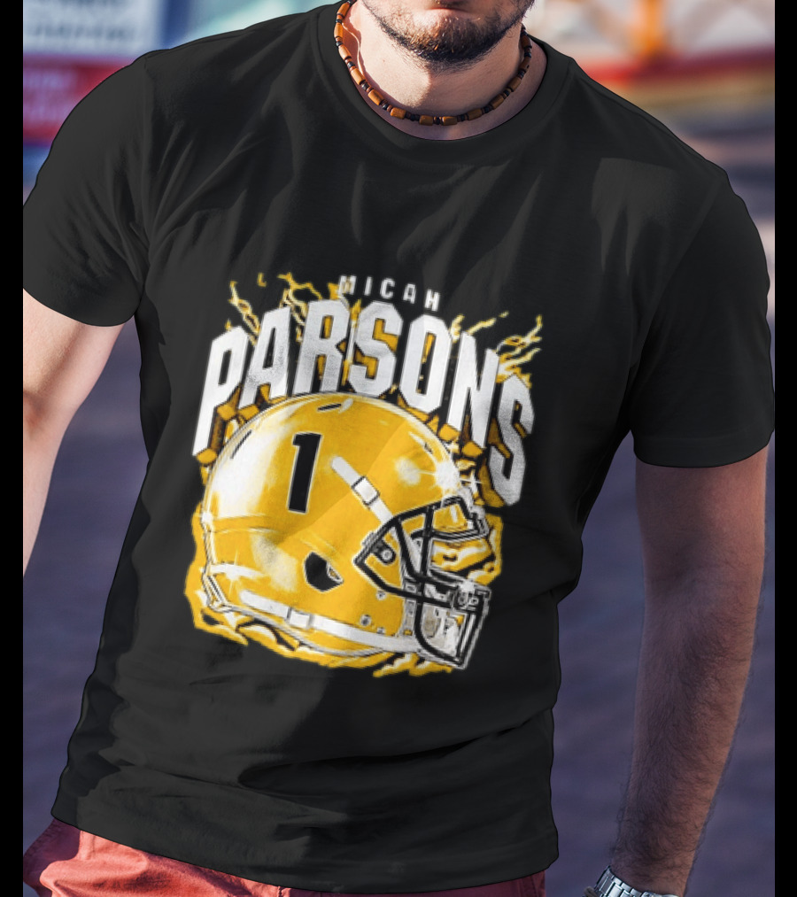 Micah Parsons No 1 Football Helmet Explosion T-Shirt