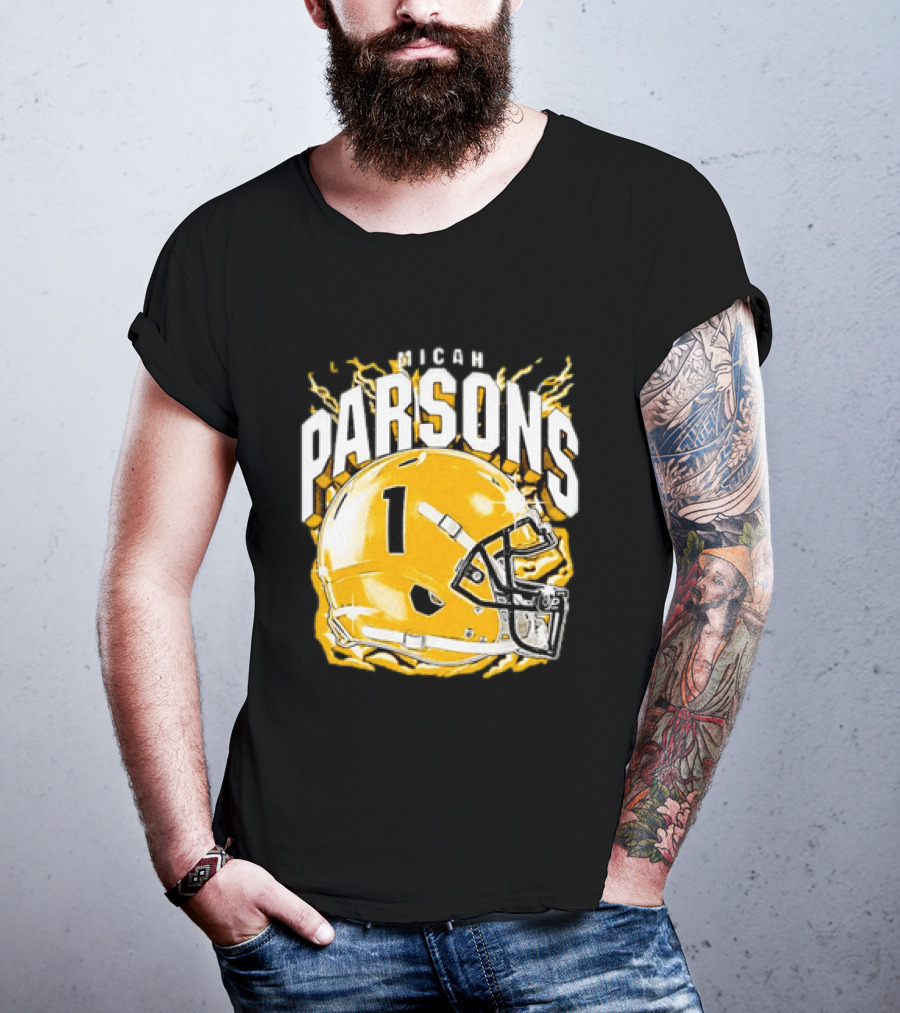 Micah Parsons No 1 Football Helmet Explosion T-Shirt