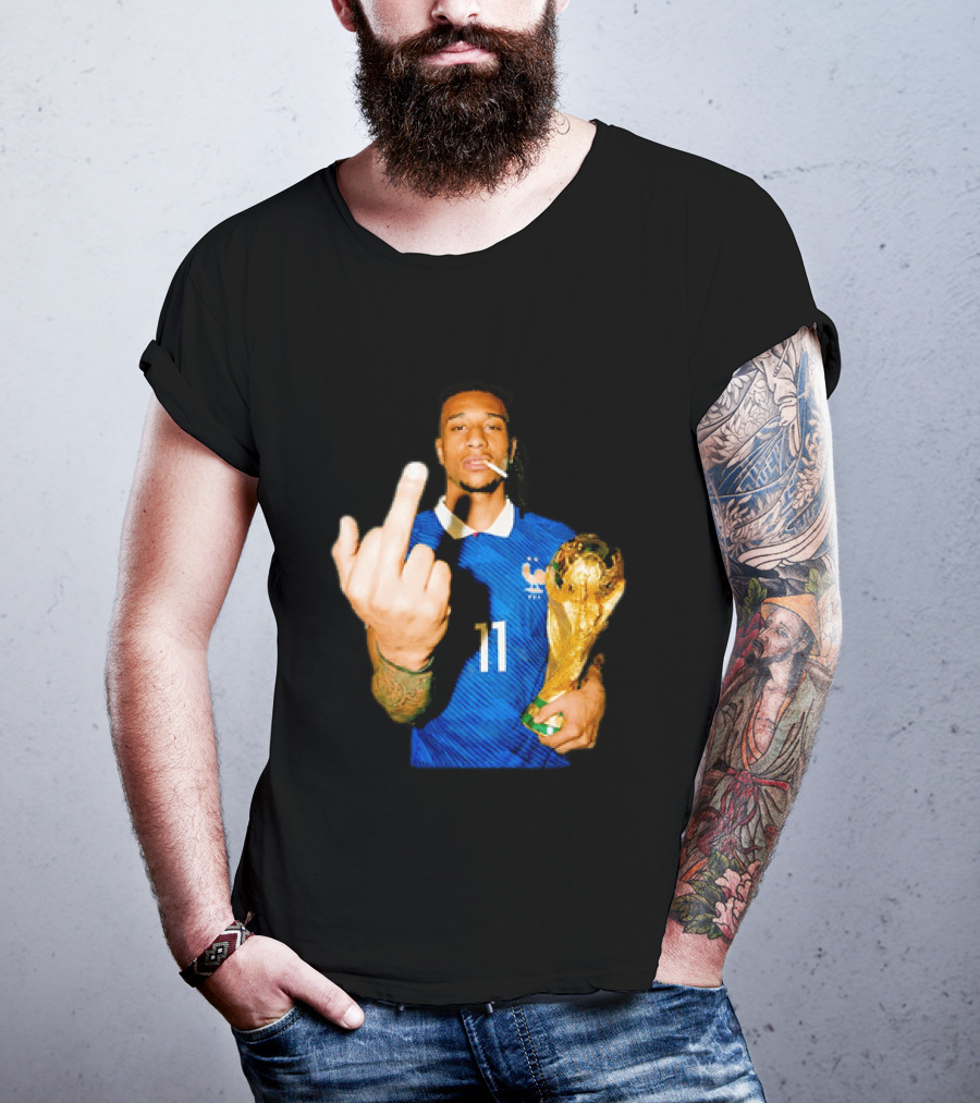 France National Team Number 11 Middle Finger Trophy Gesture T-Shirt