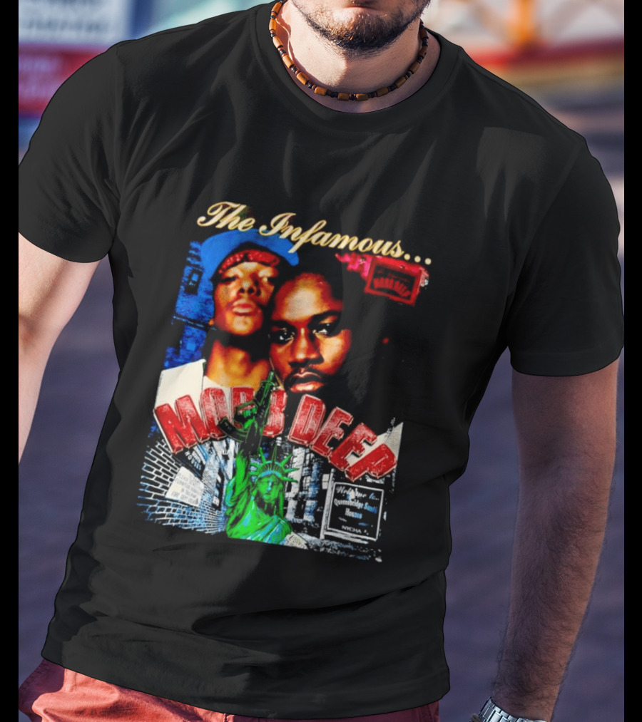 The Infamous Mobb Deep Havoc Prodigy Queensbridge South Houses New York City Statue Of Liberty T-Shirt