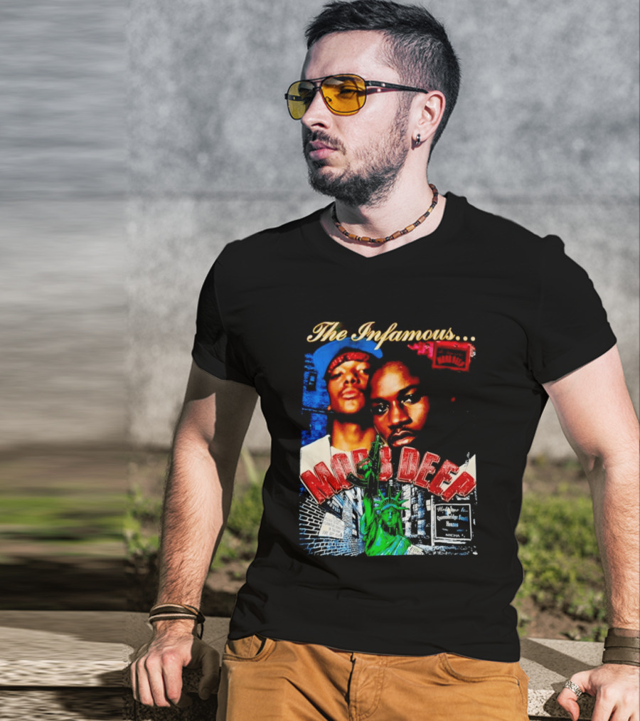 The Infamous Mobb Deep Havoc Prodigy Queensbridge South Houses New York City Statue Of Liberty T-Shirt