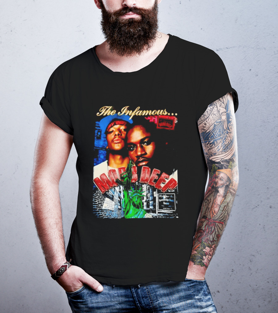 The Infamous Mobb Deep Havoc Prodigy Queensbridge South Houses New York City Statue Of Liberty T-Shirt