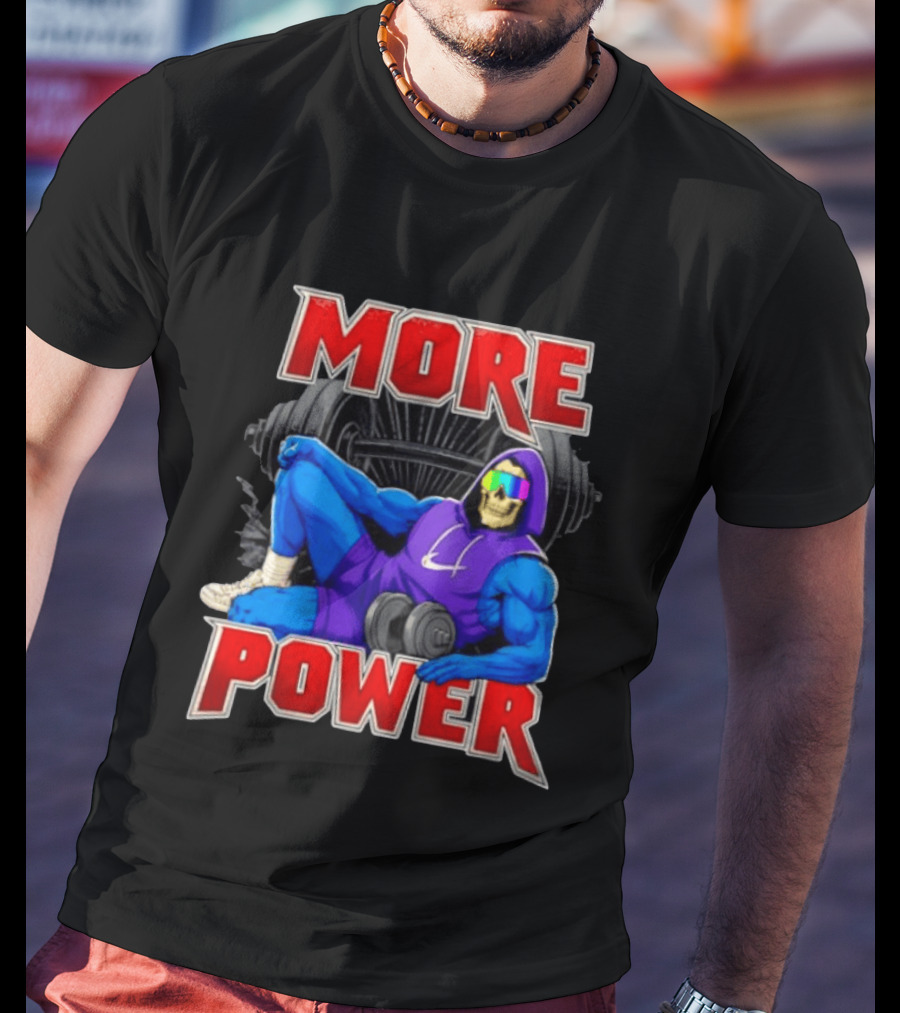 More Power Skeletor Masters Of The Universe Muscle Workout T-Shirt