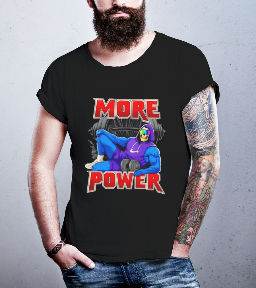 More Power Skeletor Masters Of The Universe Muscle Workout T-Shirt