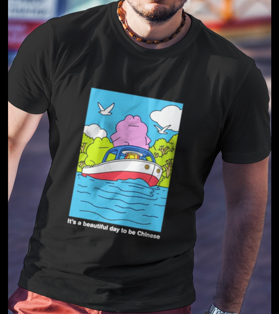It's A Beautiful Day To Be Chinese Frog On A Boat T-Shirt
