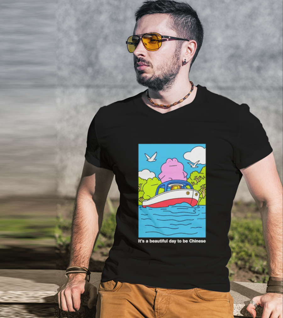 It's A Beautiful Day To Be Chinese Frog On A Boat T-Shirt