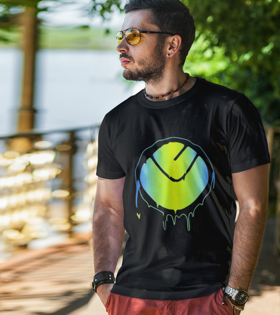 Vibrant Yellow Green Dripping T-Shirt