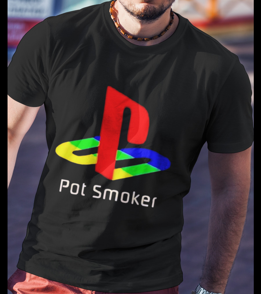 PlayStation Pot Smoker Iconic Colorful Gaming T-Shirt