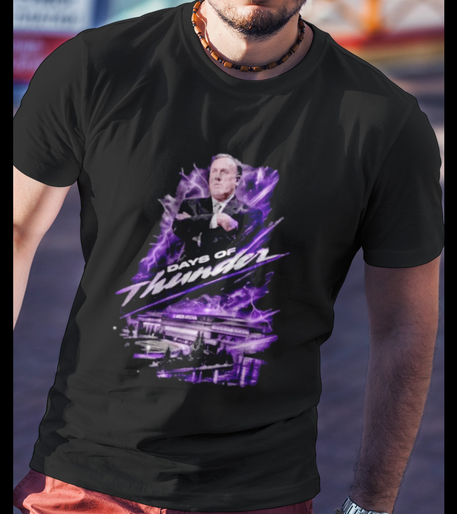 Rick Adelman Days Of Thunder Arco Arena Purple Lightning T-Shirt
