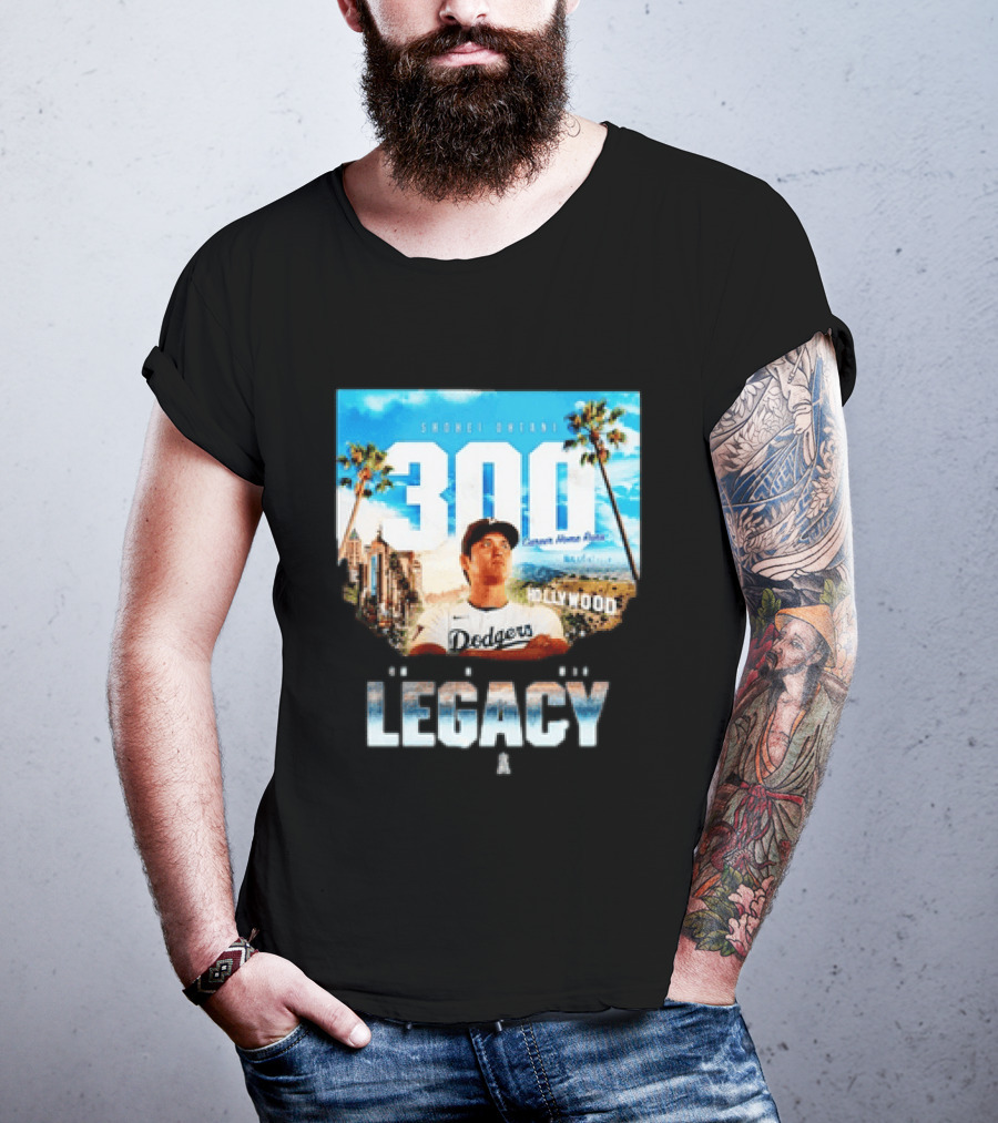 Shohei Ohtani 300 Career Home Runs Los Angeles Legacy Hollywood Dodgers T-Shirt