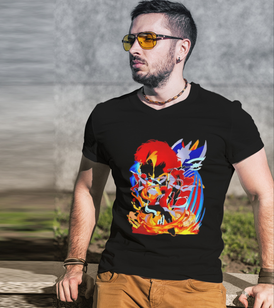 Stark Frieren Beyond Journey's End Anime Dynamic Colorful Scene T-Shirt