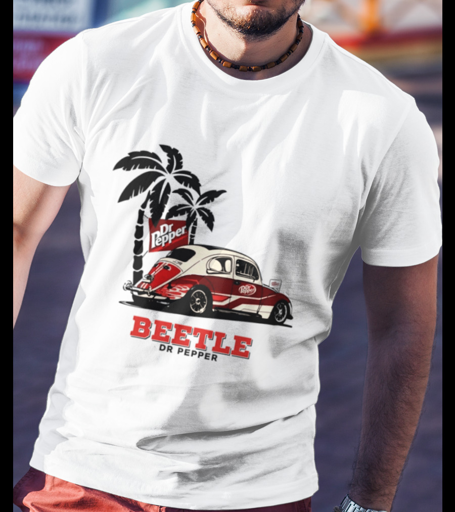 Beetle Dr Pepper Volkswagen Car With Palm Tree T-Shirt