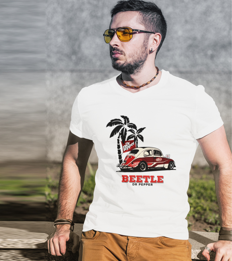 Beetle Dr Pepper Volkswagen Car With Palm Tree T-Shirt
