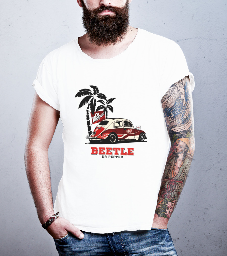 Beetle Dr Pepper Volkswagen Car With Palm Tree T-Shirt